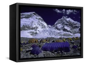 Base Camp at Lhotse, Southside of Everest, Nepal-Michael Brown-Framed Stretched Canvas