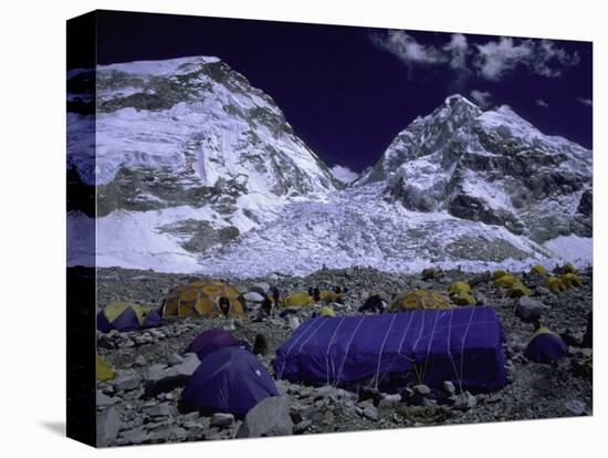 Base Camp at Lhotse, Southside of Everest, Nepal-Michael Brown-Stretched Canvas