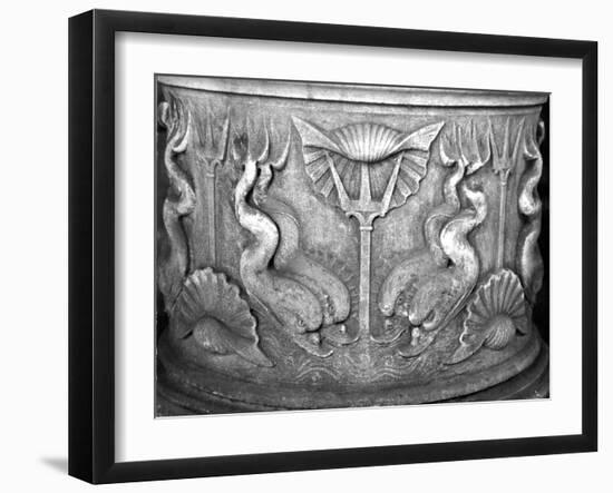 Base of a Holy Water Fountain, Carved with Dolphins, San Marco Basilica-null-Framed Giclee Print