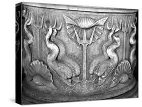 Base of a Holy Water Fountain, Carved with Dolphins, San Marco Basilica-null-Stretched Canvas