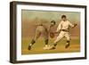 Base Runner Tagging Up-null-Framed Art Print