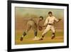 Base Runner Tagging Up-null-Framed Premium Giclee Print