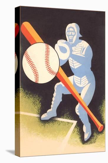 Baseball, Bat, Catcher-null-Stretched Canvas