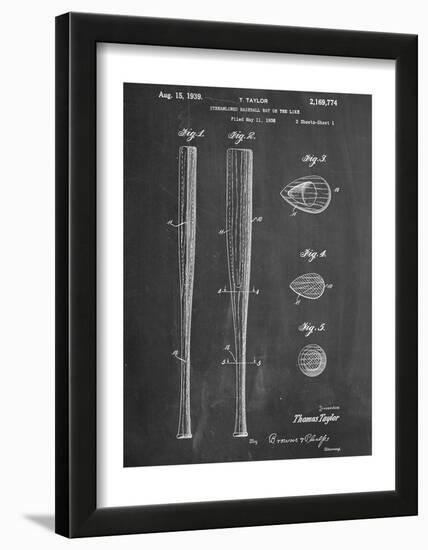 Baseball Bat Patent 1938-null-Framed Art Print