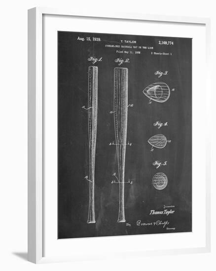 Baseball Bat Patent 1938-null-Framed Art Print