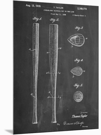 Baseball Bat Patent 1938-null-Mounted Premium Giclee Print