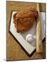 Baseball Bat with a Glove, and a Baseball on the Home Base-null-Mounted Photographic Print