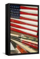 Baseball Bats Made into a Us Flag, Cooperstown, New York, USA-Cindy Miller Hopkins-Framed Stretched Canvas