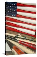 Baseball Bats Made into a Us Flag, Cooperstown, New York, USA-Cindy Miller Hopkins-Stretched Canvas