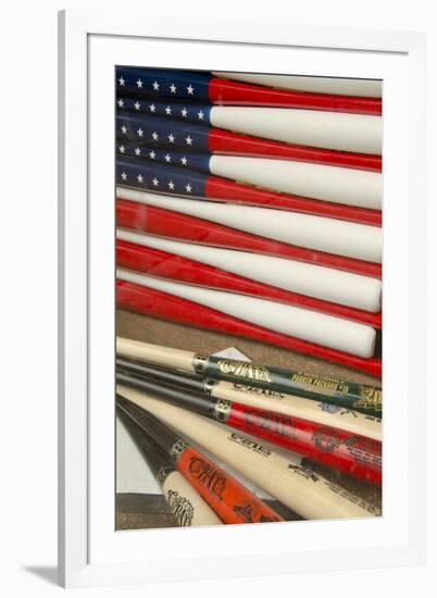 Baseball Bats Made into a Us Flag, Cooperstown, New York, USA-Cindy Miller Hopkins-Framed Photographic Print