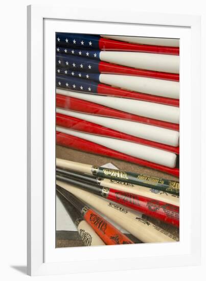 Baseball Bats Made into a Us Flag, Cooperstown, New York, USA-Cindy Miller Hopkins-Framed Photographic Print