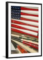 Baseball Bats Made into a Us Flag, Cooperstown, New York, USA-Cindy Miller Hopkins-Framed Premium Photographic Print