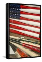 Baseball Bats Made into a Us Flag, Cooperstown, New York, USA-Cindy Miller Hopkins-Framed Stretched Canvas