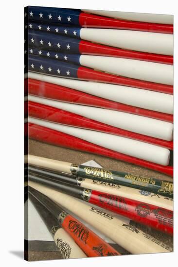 Baseball Bats Made into a Us Flag, Cooperstown, New York, USA-Cindy Miller Hopkins-Stretched Canvas