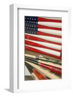 Baseball Bats Made into a Us Flag, Cooperstown, New York, USA-Cindy Miller Hopkins-Framed Photographic Print