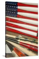 Baseball Bats Made into a Us Flag, Cooperstown, New York, USA-Cindy Miller Hopkins-Stretched Canvas