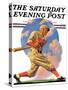 "Baseball Batter," Saturday Evening Post Cover, May 28, 1932-J.F. Kernan-Stretched Canvas