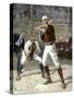 Baseball Batter Waiting for a Pitch, 1880s-null-Stretched Canvas