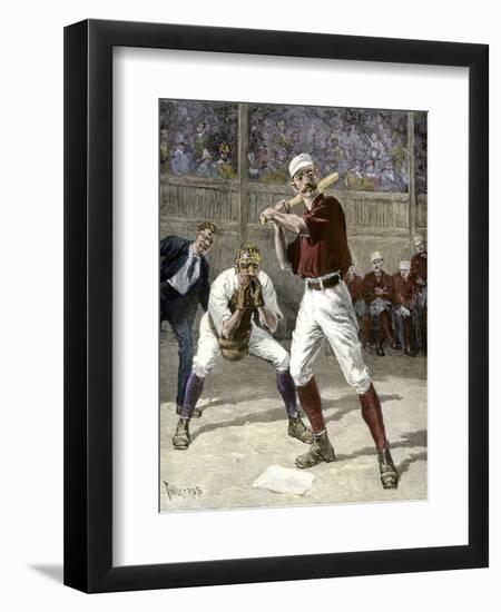 Baseball Batter Waiting for a Pitch, 1880s-null-Framed Premium Giclee Print