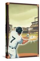 Baseball - Batter-Lantern Press-Stretched Canvas