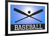 Baseball Blue Sports-null-Framed Art Print