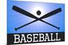 Baseball Blue Sports-null-Mounted Art Print