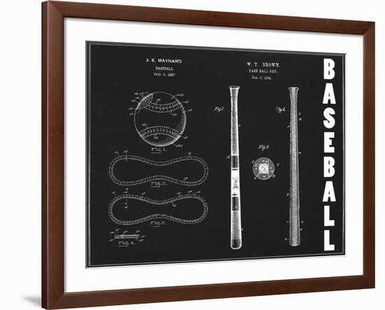 Baseball Blueprint 1-Tina Carlson-Framed Art Print