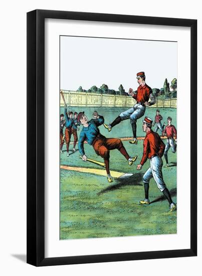 Baseball Brawl Begins-null-Framed Art Print