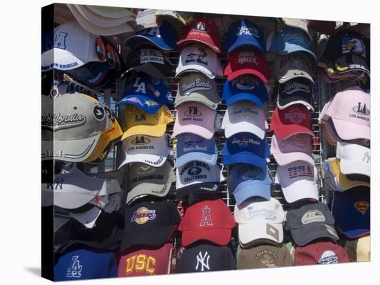 Baseball Caps for Sale, Santa Monica Pier, Santa Monica, California, USA-Ethel Davies-Stretched Canvas