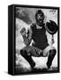 Baseball Catcher Awaiting the Ball-Bettmann-Framed Stretched Canvas