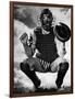 Baseball Catcher Awaiting the Ball-Bettmann-Framed Photographic Print