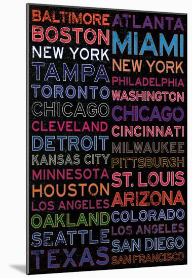 Baseball Cities - Color-null-Mounted Poster