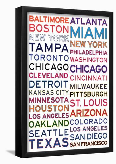 Baseball Cities - White-null-Framed Poster