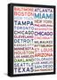 Baseball Cities - White-null-Framed Poster