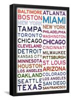 Baseball Cities - White-null-Framed Poster