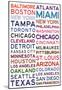 Baseball Cities - White-null-Mounted Poster