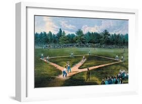 Baseball Diamond-Currier & Ives-Framed Art Print