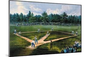 Baseball Diamond-Currier & Ives-Mounted Art Print