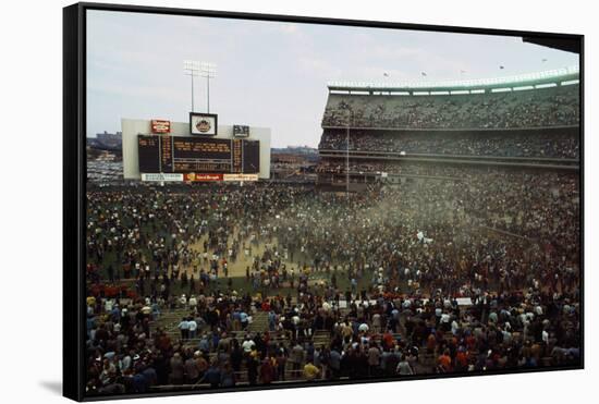 Baseball Fans Celebrating Victory-null-Framed Stretched Canvas
