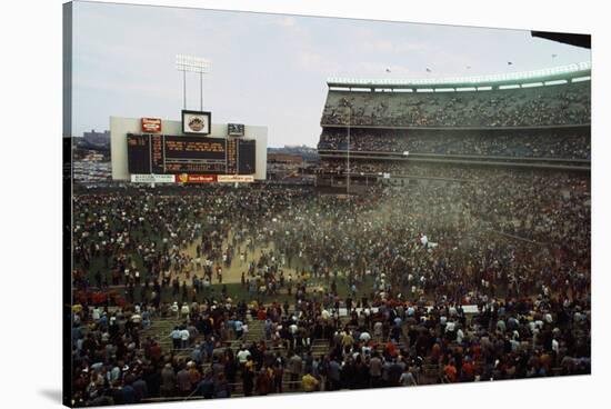 Baseball Fans Celebrating Victory-null-Stretched Canvas