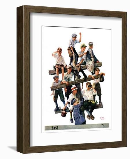 "Baseball Fans,"October 1, 1927-Eugene Iverd-Framed Giclee Print