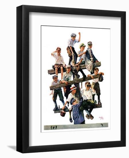 "Baseball Fans,"October 1, 1927-Eugene Iverd-Framed Giclee Print