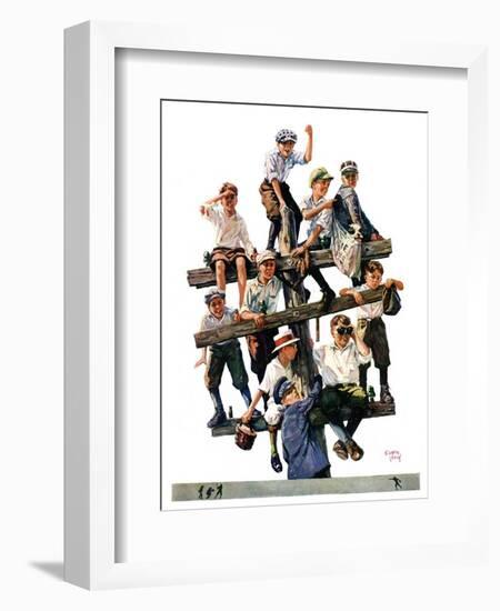 "Baseball Fans,"October 1, 1927-Eugene Iverd-Framed Giclee Print