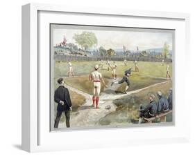 Baseball Game, 1888-null-Framed Giclee Print