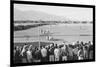 Baseball Game at Manzanar-Ansel Adams-Mounted Art Print