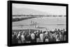 Baseball Game at Manzanar-Ansel Adams-Framed Stretched Canvas