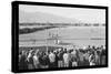 Baseball Game at Manzanar-Ansel Adams-Stretched Canvas