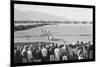 Baseball Game at Manzanar-Ansel Adams-Mounted Art Print