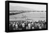 Baseball Game at Manzanar-Ansel Adams-Framed Stretched Canvas