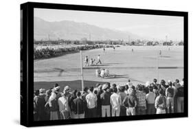 Baseball Game at Manzanar-Ansel Adams-Stretched Canvas